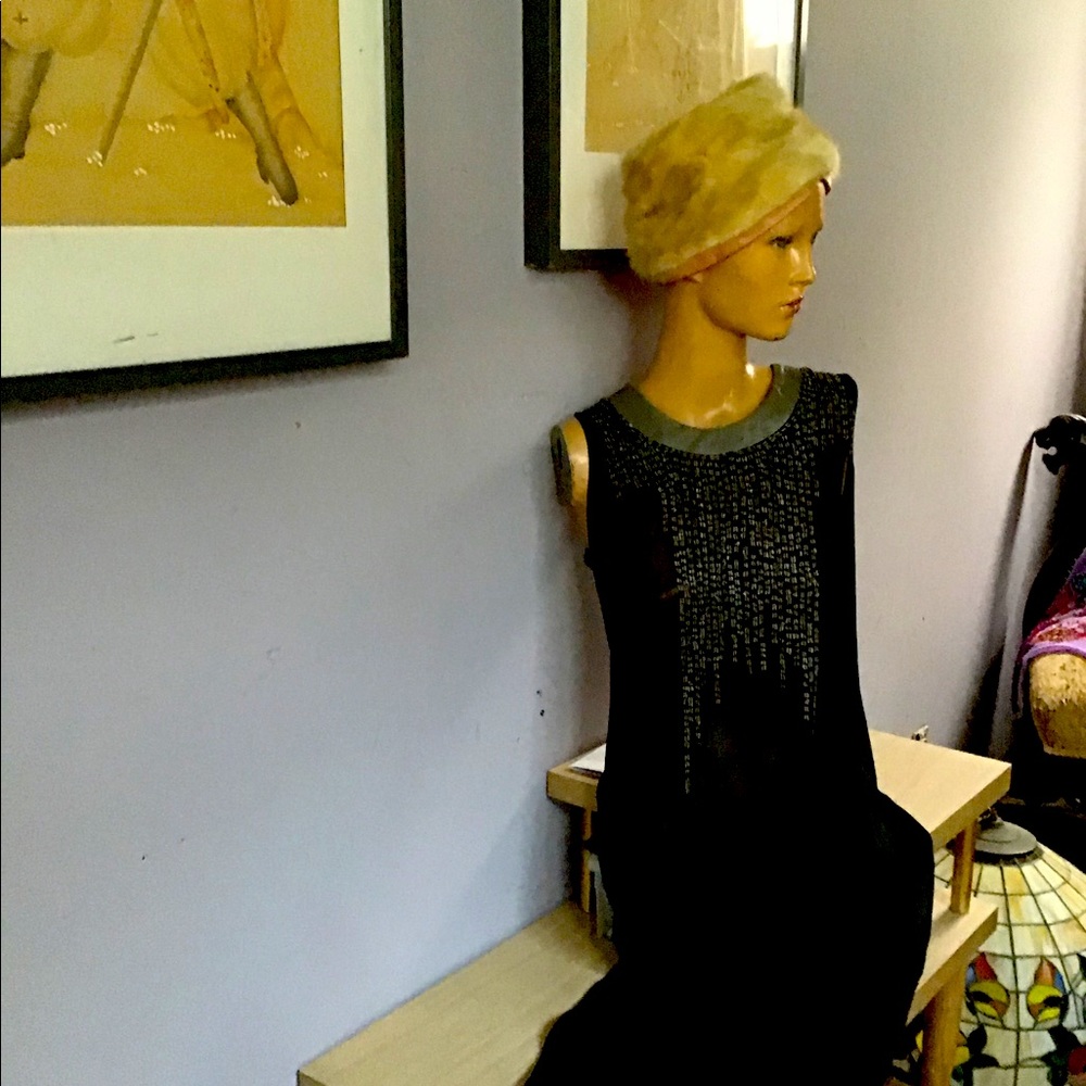 VINTAGE BLACK SHEER FLAPPER DRESS